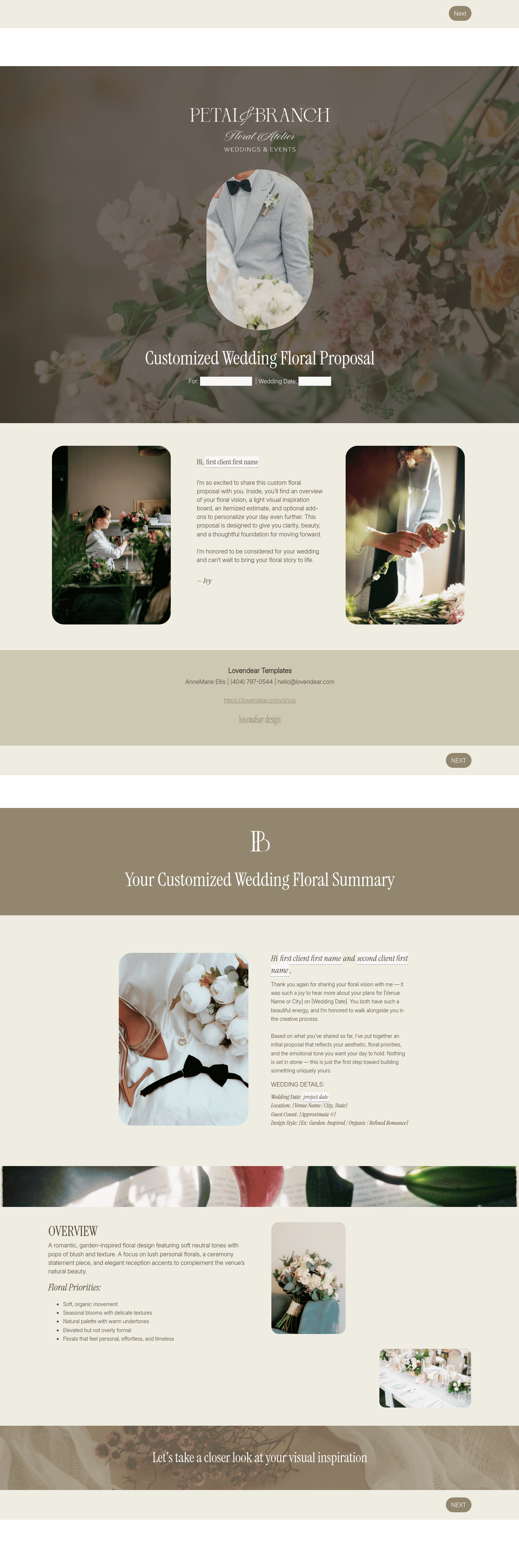 Proposal for Wedding Florist