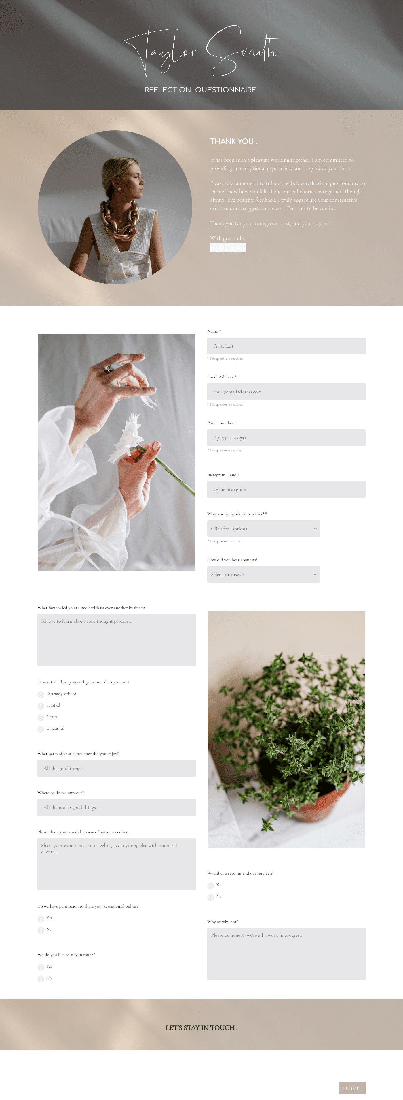 Reflection Questionnaire