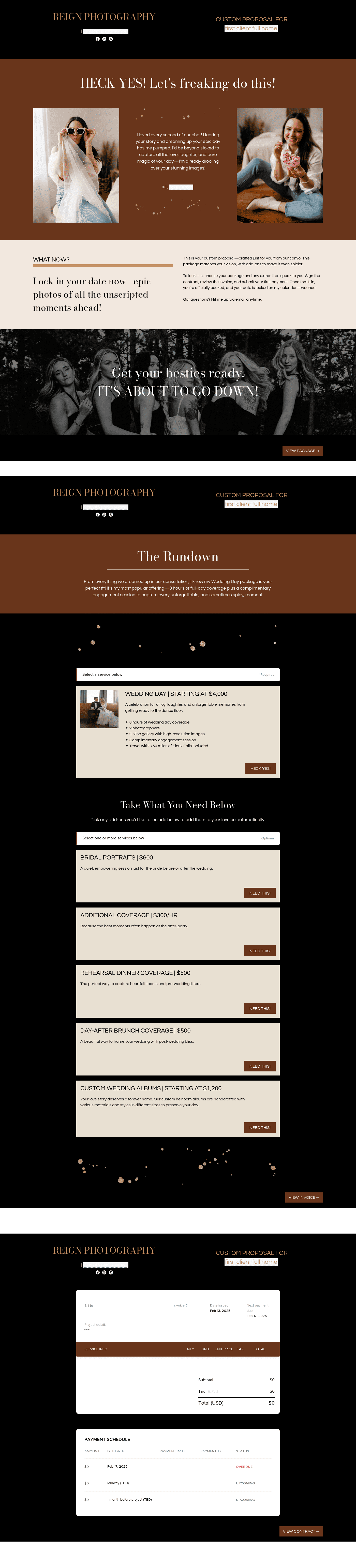 Reign Proposal for Wedding Photographers