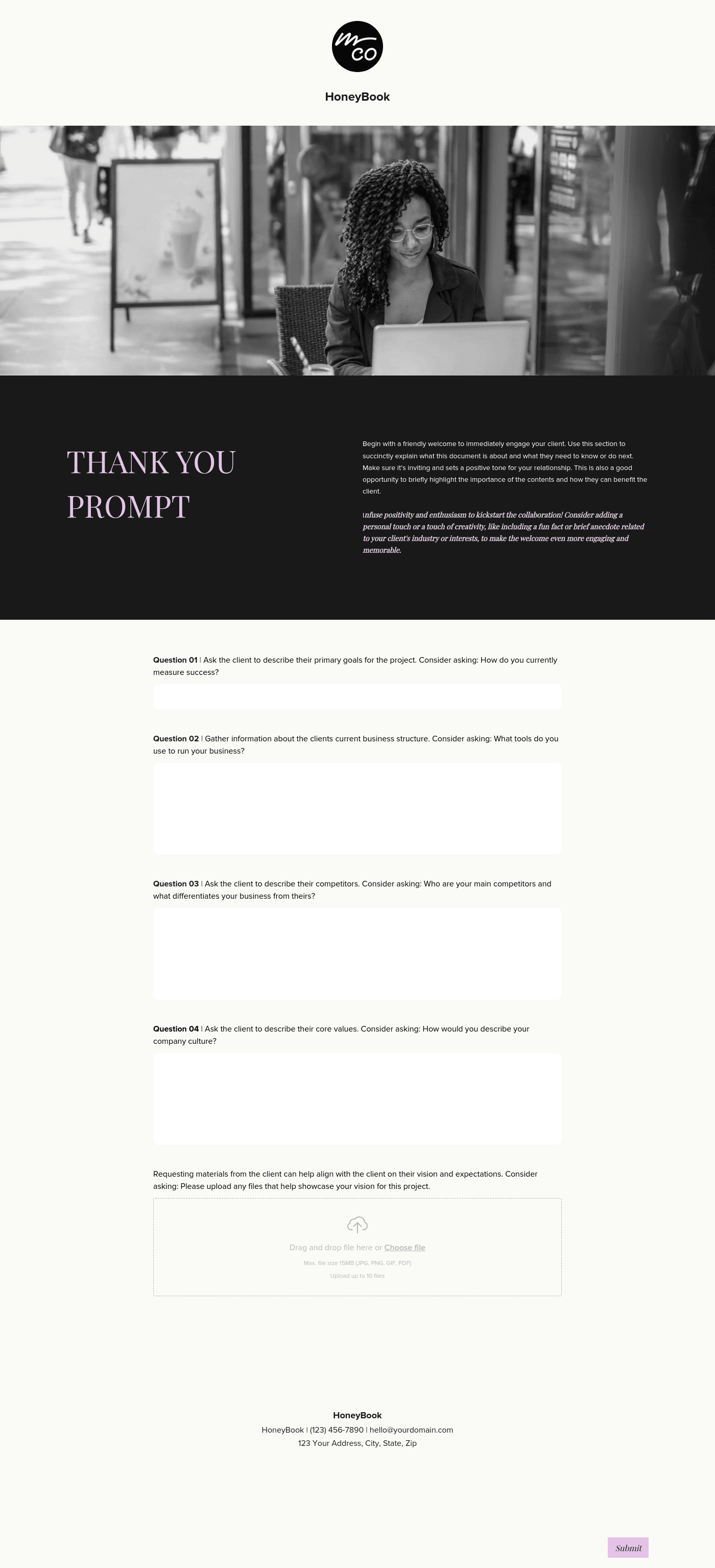 Social Media Consultant Intake Questionnaire