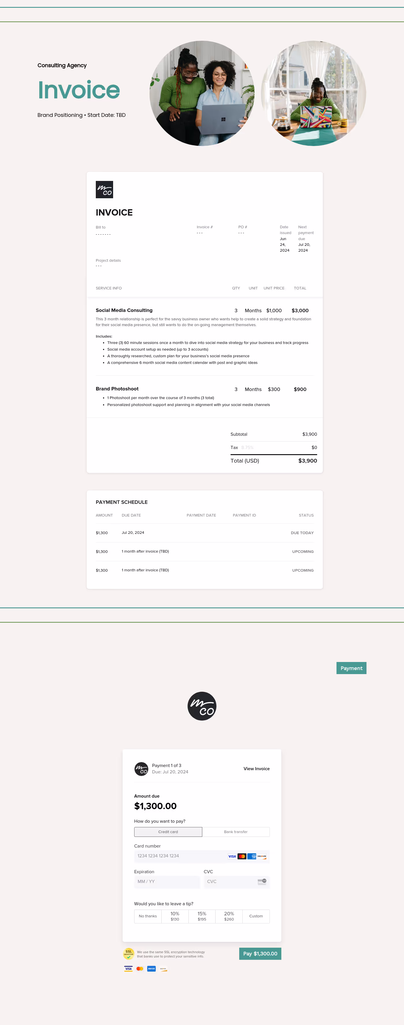 Social Media Invoice