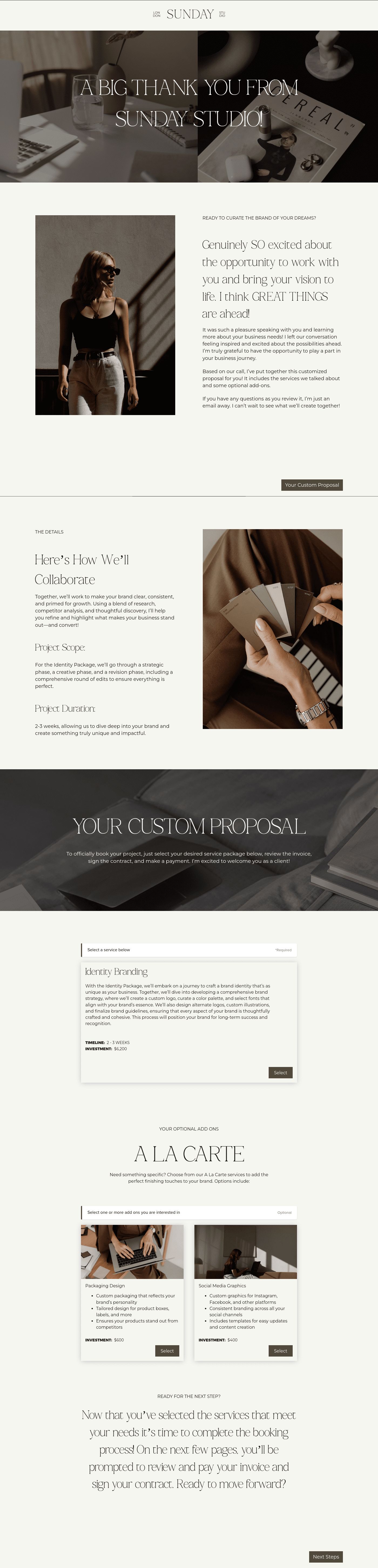 Sunday Client Proposal for Graphic Designers