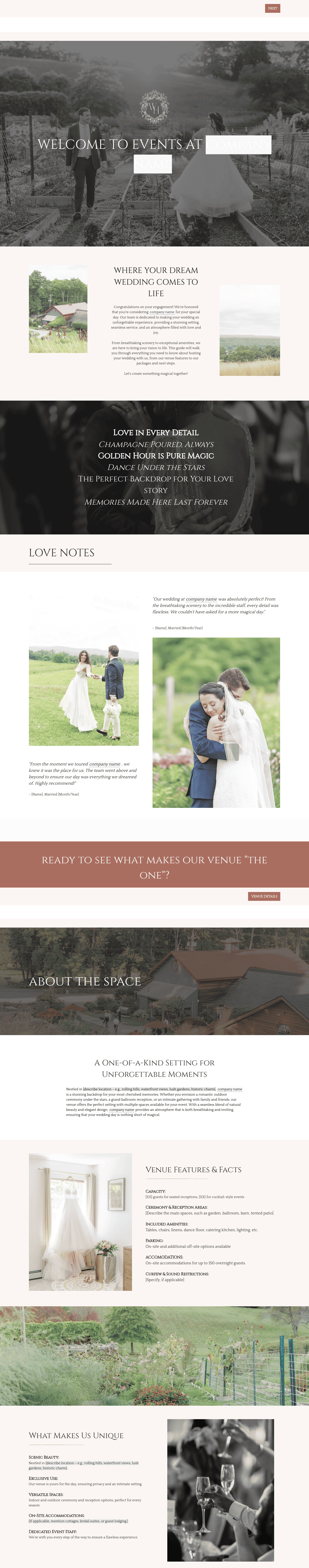 Venue Pricing Guide and Tour