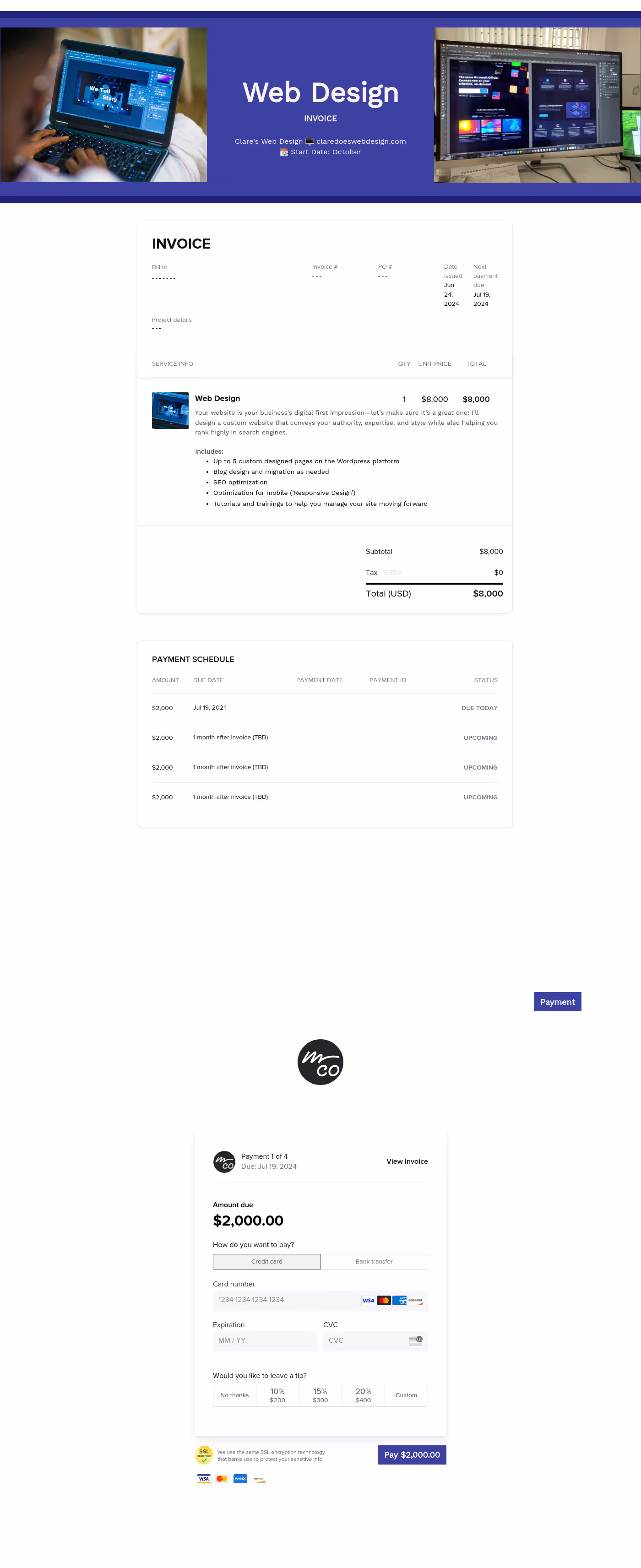 Web Design Invoice