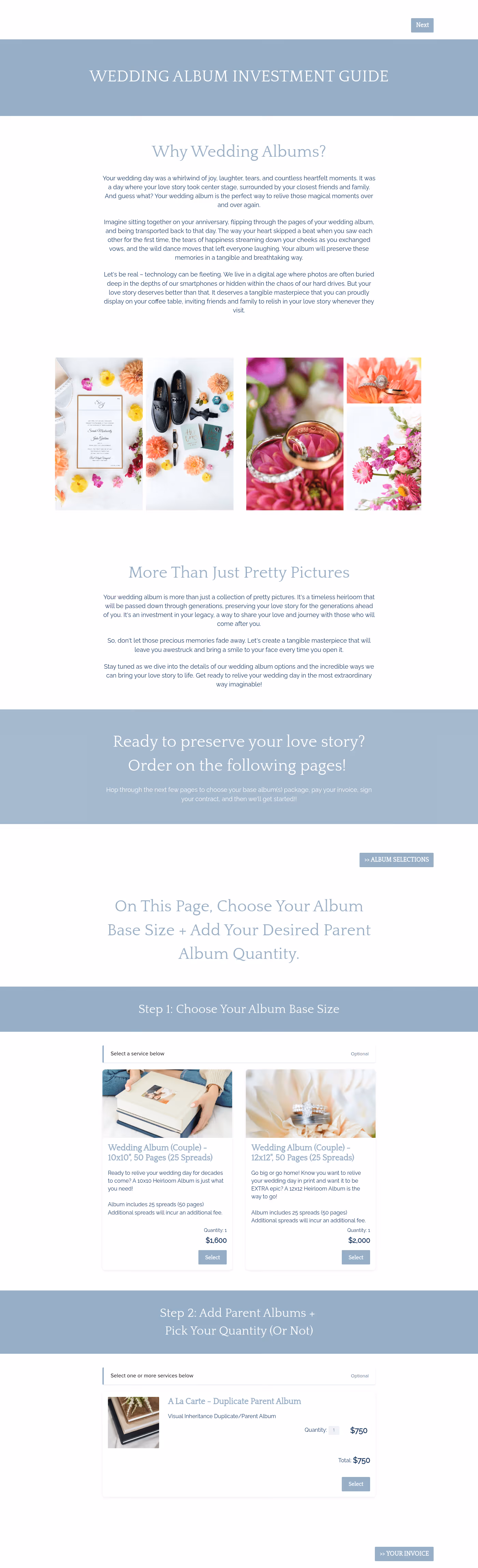 Wedding Photo Album Investment Guide (No Order Form)