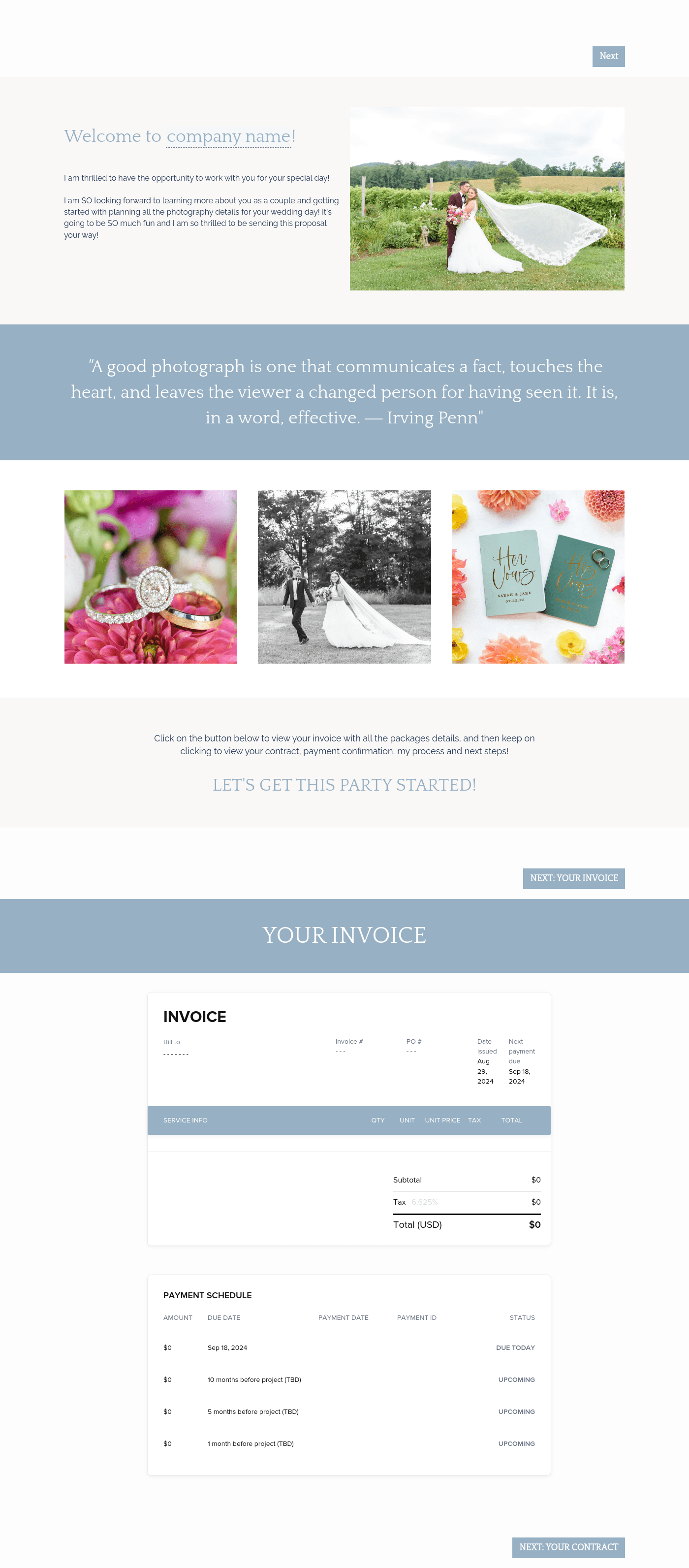 Wedding Photographer Proposal