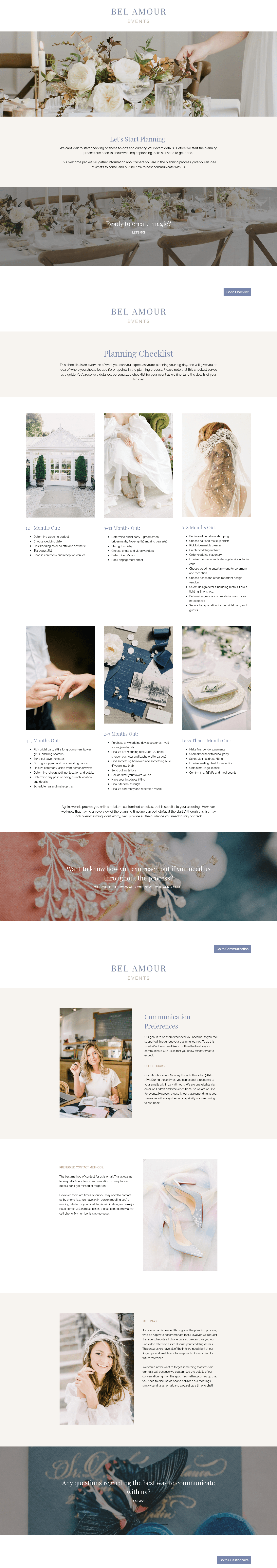 Wedding Planner Welcome Packet