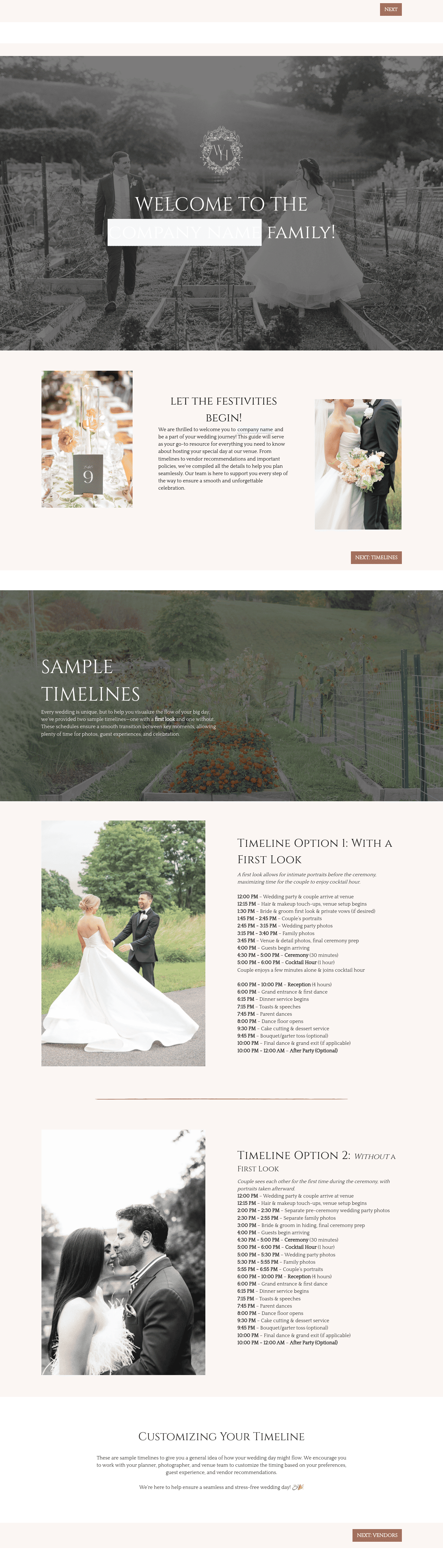 Welcome Guide for Venue