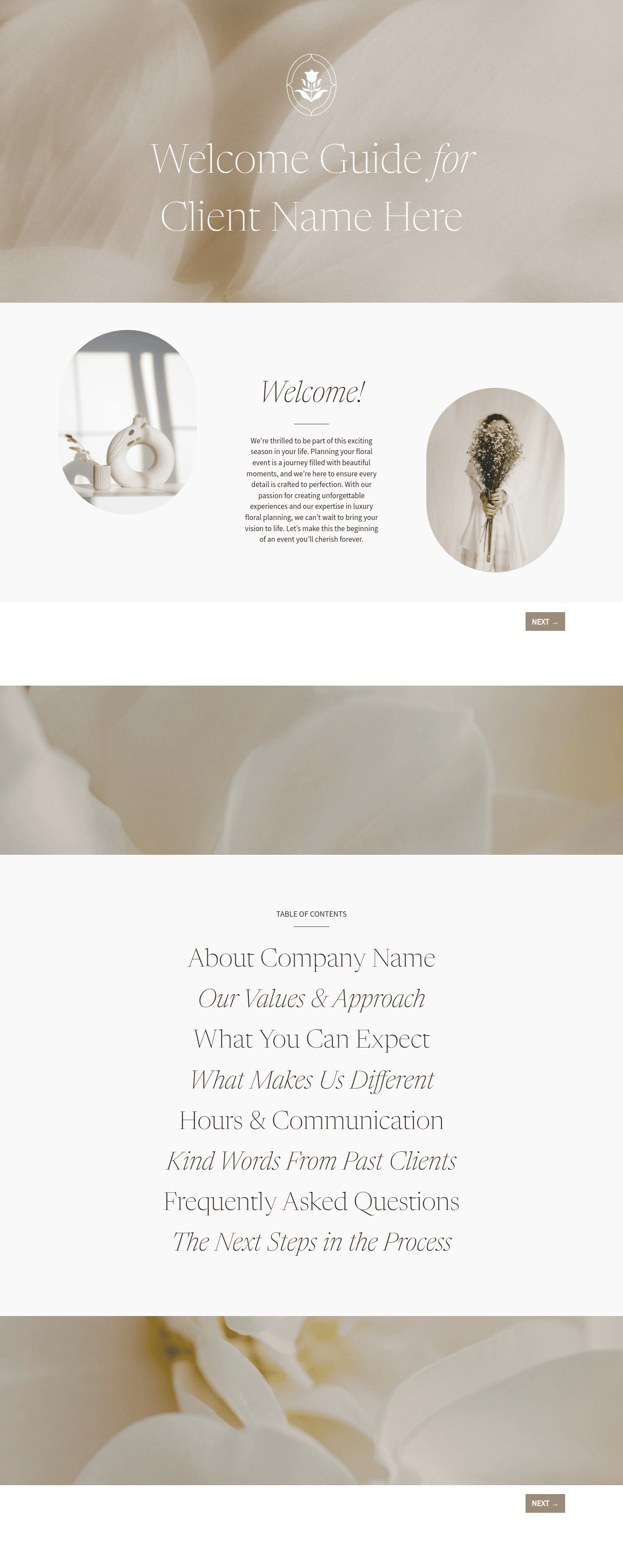 Welcome Guide for Florists