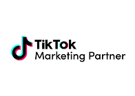 Logo TikTok avec le texte Partenaire Marketing.