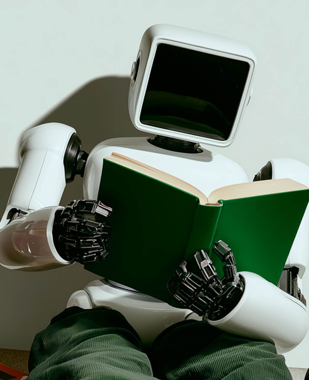 Robot reading a book
