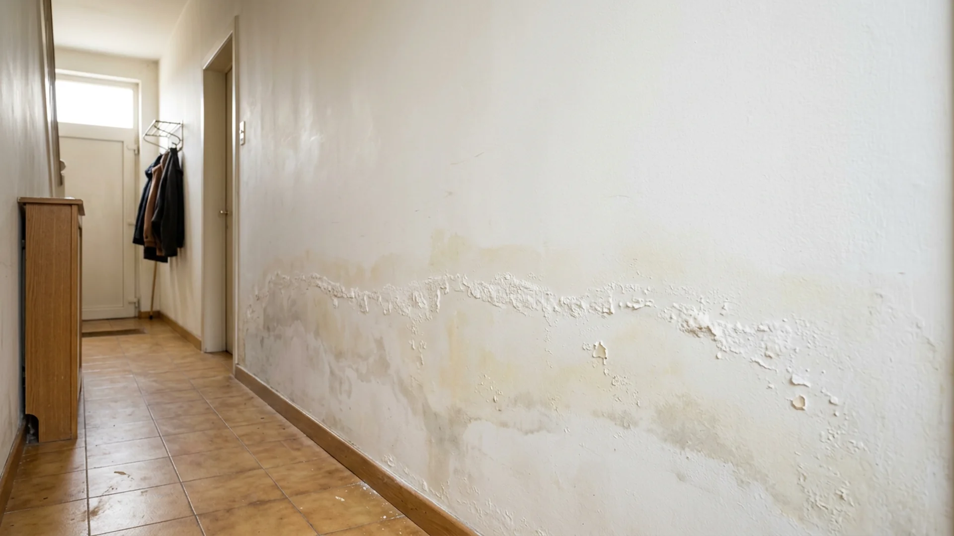 AQUAPROVED vochtbestrijding: salpeteruitbloei op een aangetaste muur