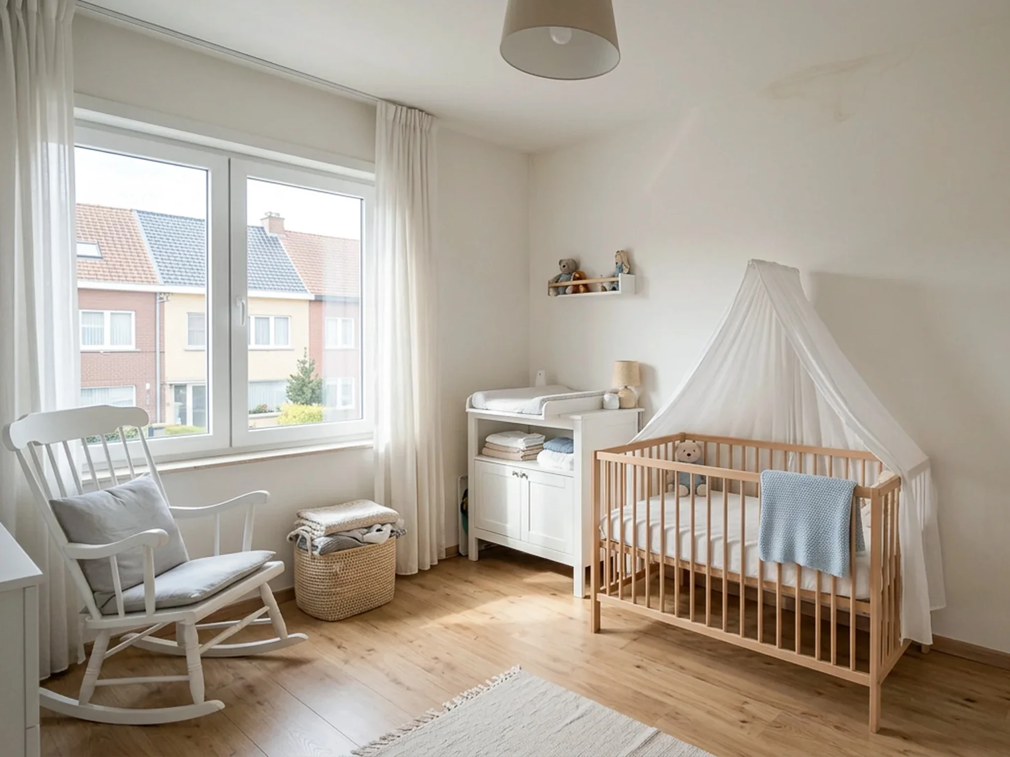 AQUAPROVED vochtbestrijding: babykamer met vochtschade op de muur
