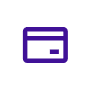 Provet purple credit card icon on minimalist background