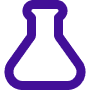 Provet purple laboratory beaker or flask icon for scientific research