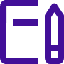 Provet purple icon with document and pencil for editing