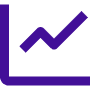 Provet purple graph analytics icon with checkmark trend line