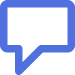 Provet blue speech bubble icon representing communication or messaging