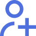 Provet blue icon with stylized human figure and medical cross symbol