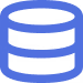 Provet blue database icon representing data storage and management