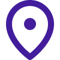 Provet purple location pin icon marking a destination on a map
