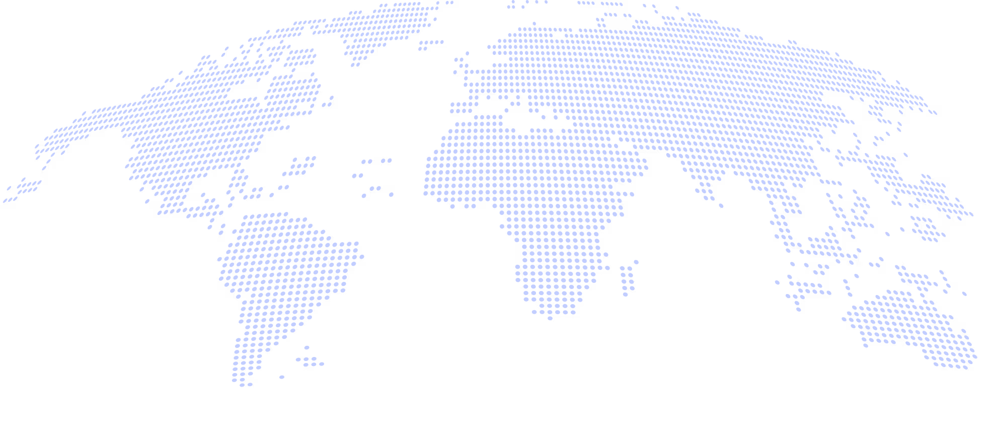 Provet Pay global map with blue dotted continents representing international reach