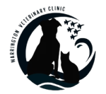 Logo featuring silhouettes of a dog and a cat with the text 'Helping Paws Animal Clinic' encircling them.