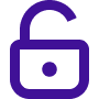 Purple open padlock icon indicating unlocked status.