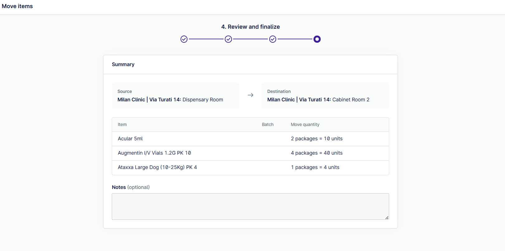 Move itms btw lc_Step 4_review and finalize