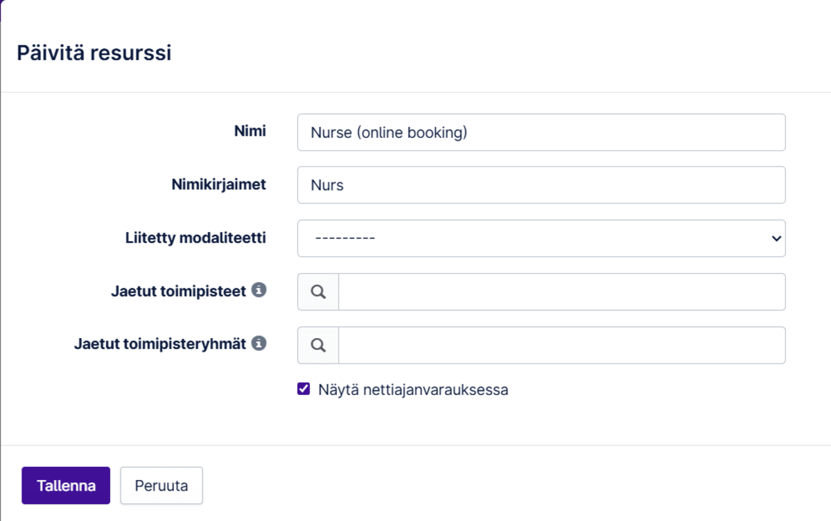 show in online booking