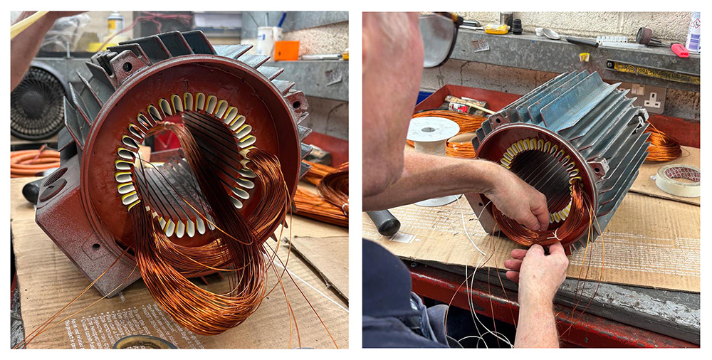 city rewinds employee rewinding a motor