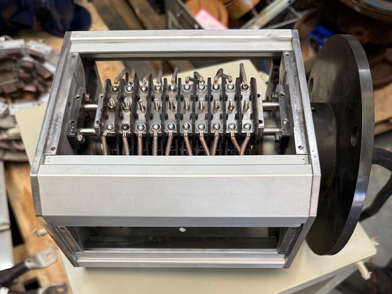 Reassembled and rebuilt slip ring cartridge ready for final testing