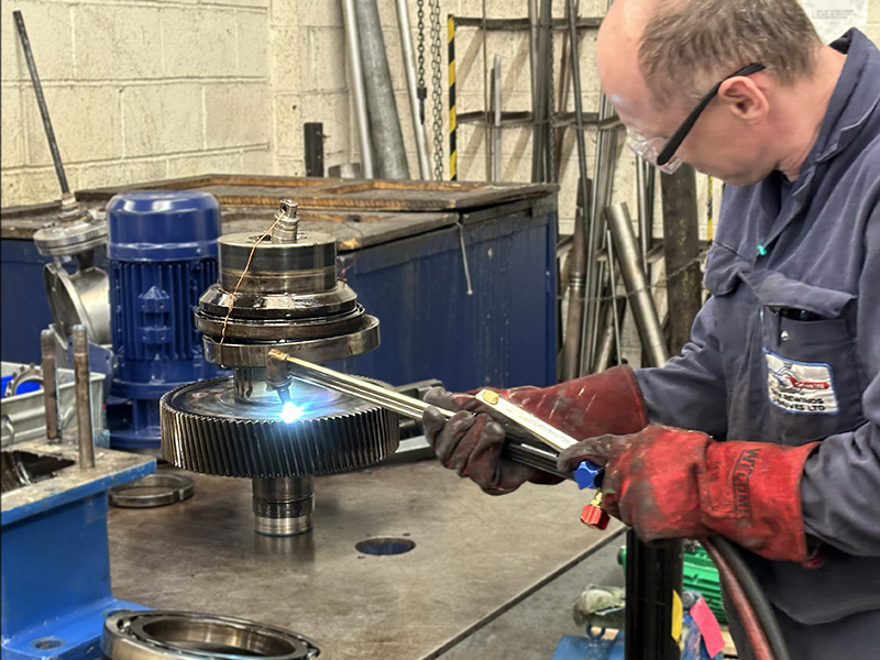 Gear being repaired at City Rewinds and Drives' Leicester workshop