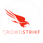 CrowdStrike logo with a stylized red eagle and the text CrowdStrike in red.