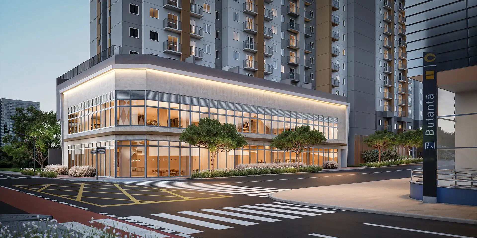 Perspectiva ilustrada da fachada