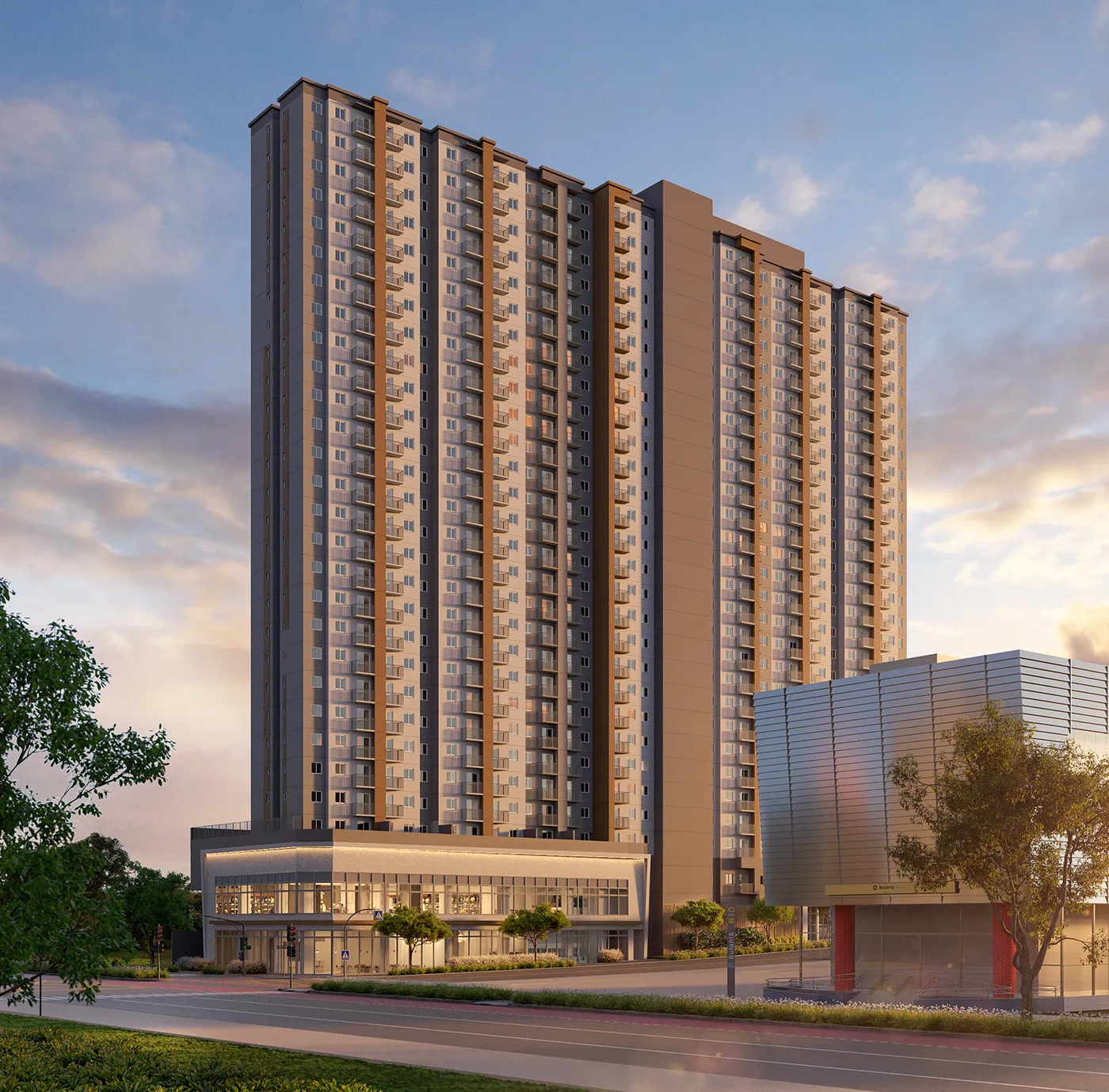 Perspectiva ilustrada da fachada