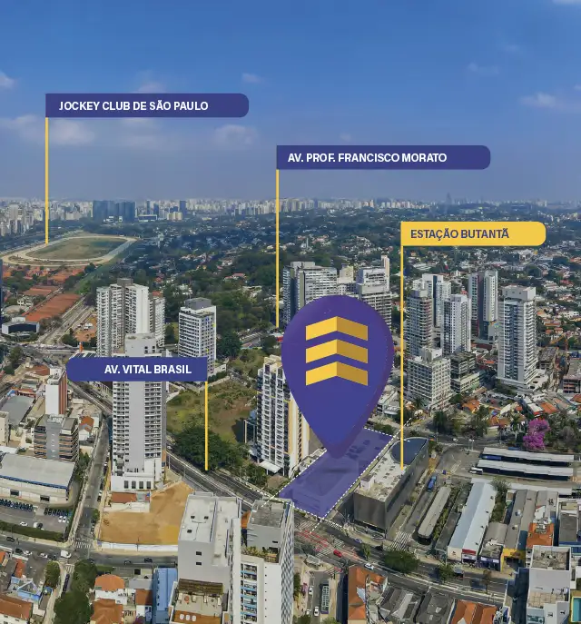 Imagem aérea da região