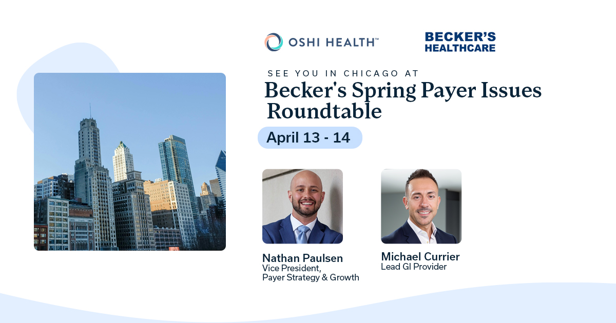 Becker's Chicago event teaser — Oshi Health social content