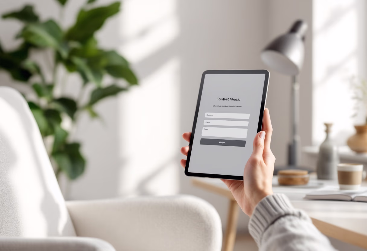 image of a contact form placeholder (for a social media and communication)