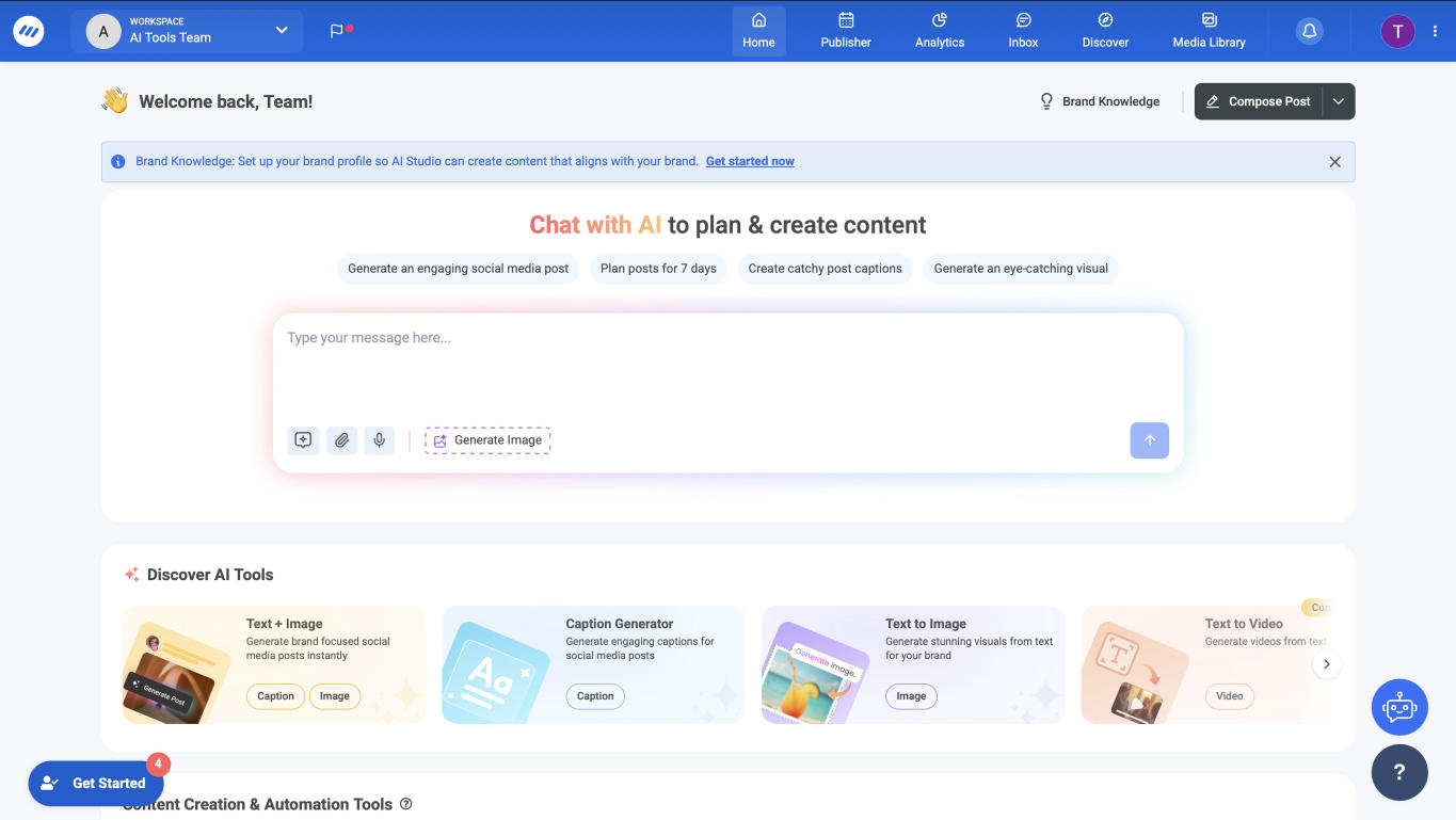 ContentStudio Dashboard