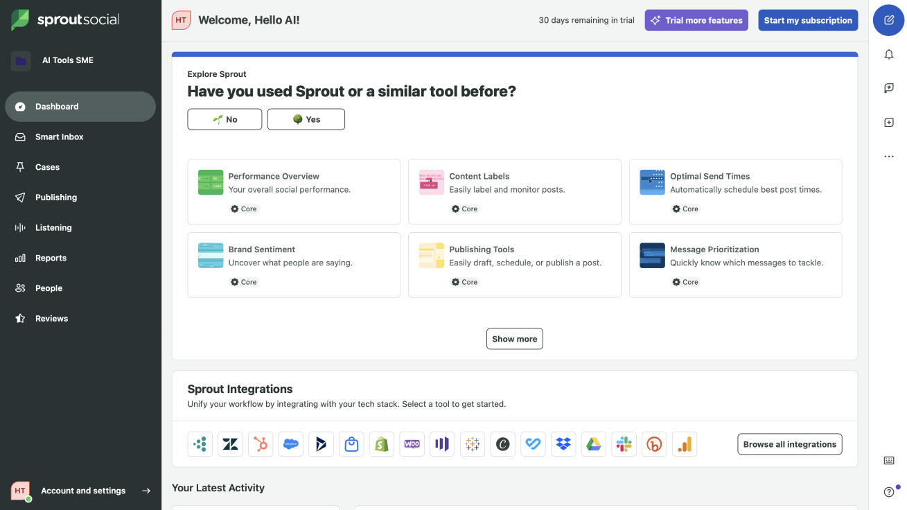 Sprout Social Dashboard 