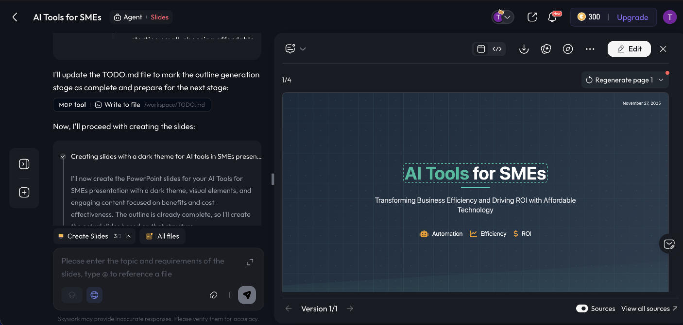 Skywork Dashboard Screenshot