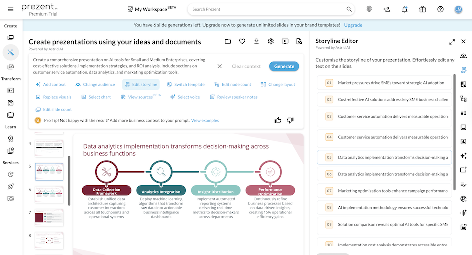 Prezi Dashboard Screenshot