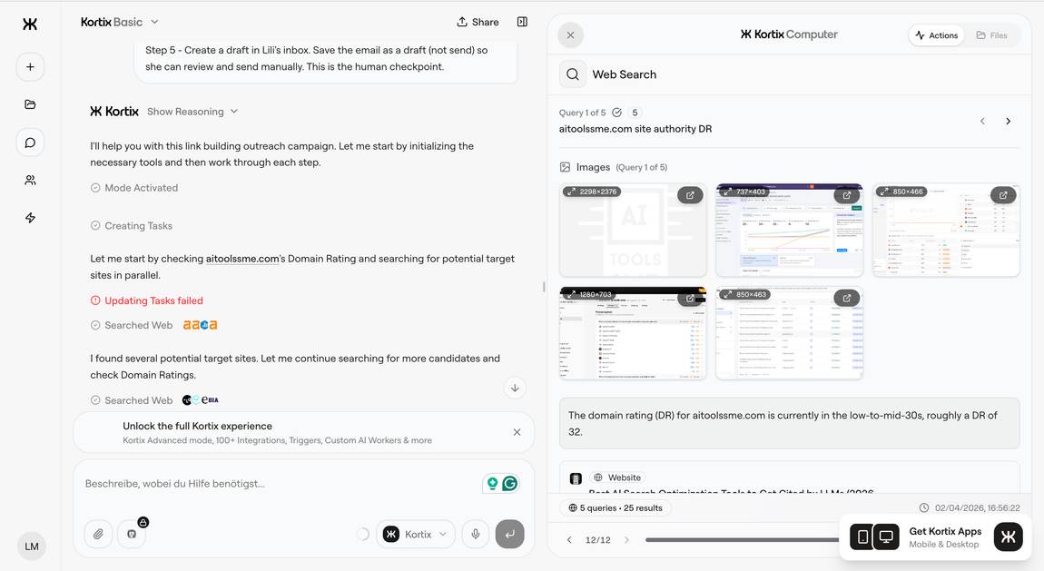Kortix dashboard
