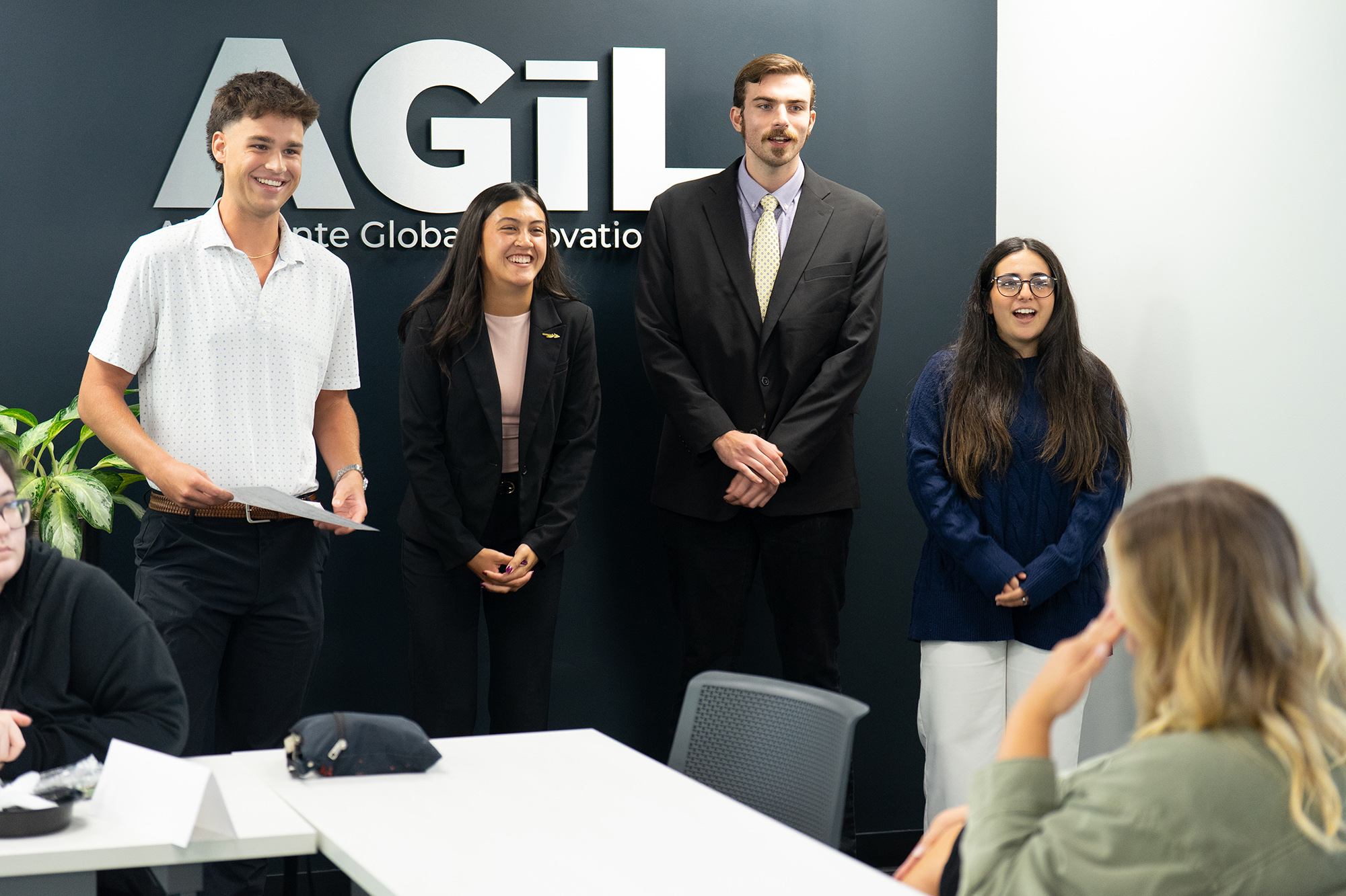 FSU Student interns presenting a group project