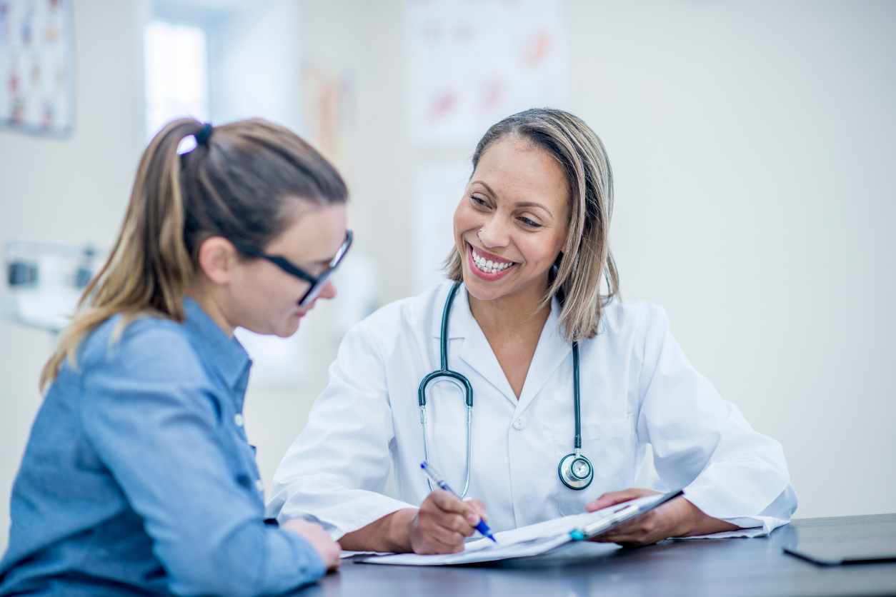 image of a doctor talking to a patient