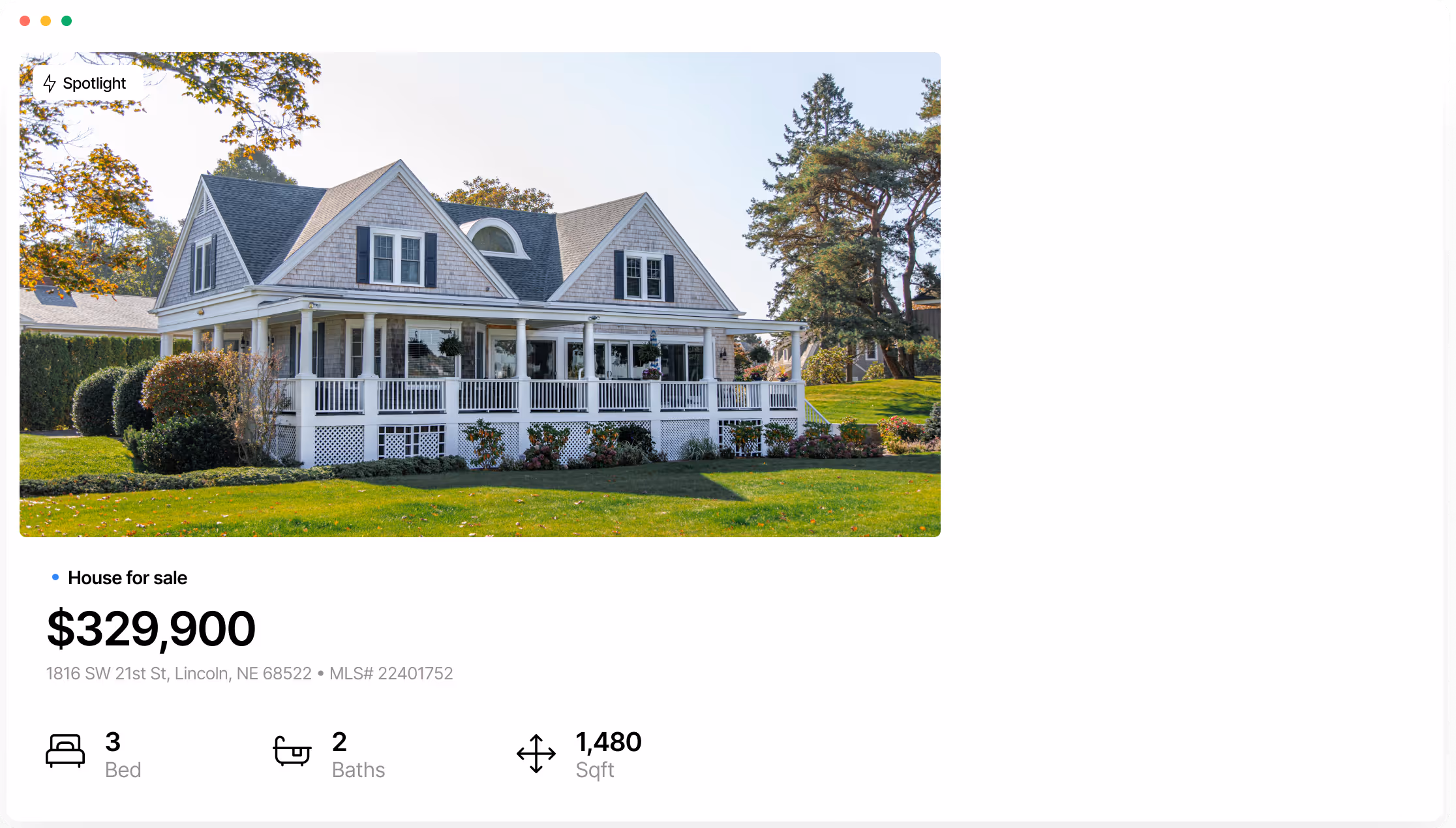 A property listing screenshot from a mac.