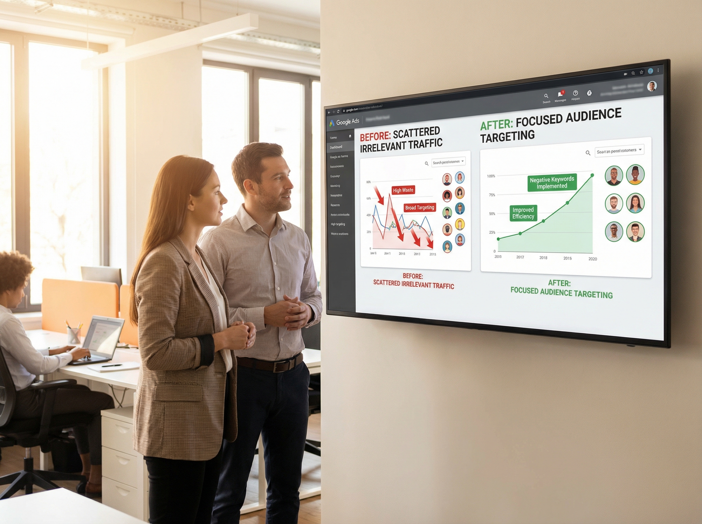 Remarketing campaign performance improvement after negative keyword implementation