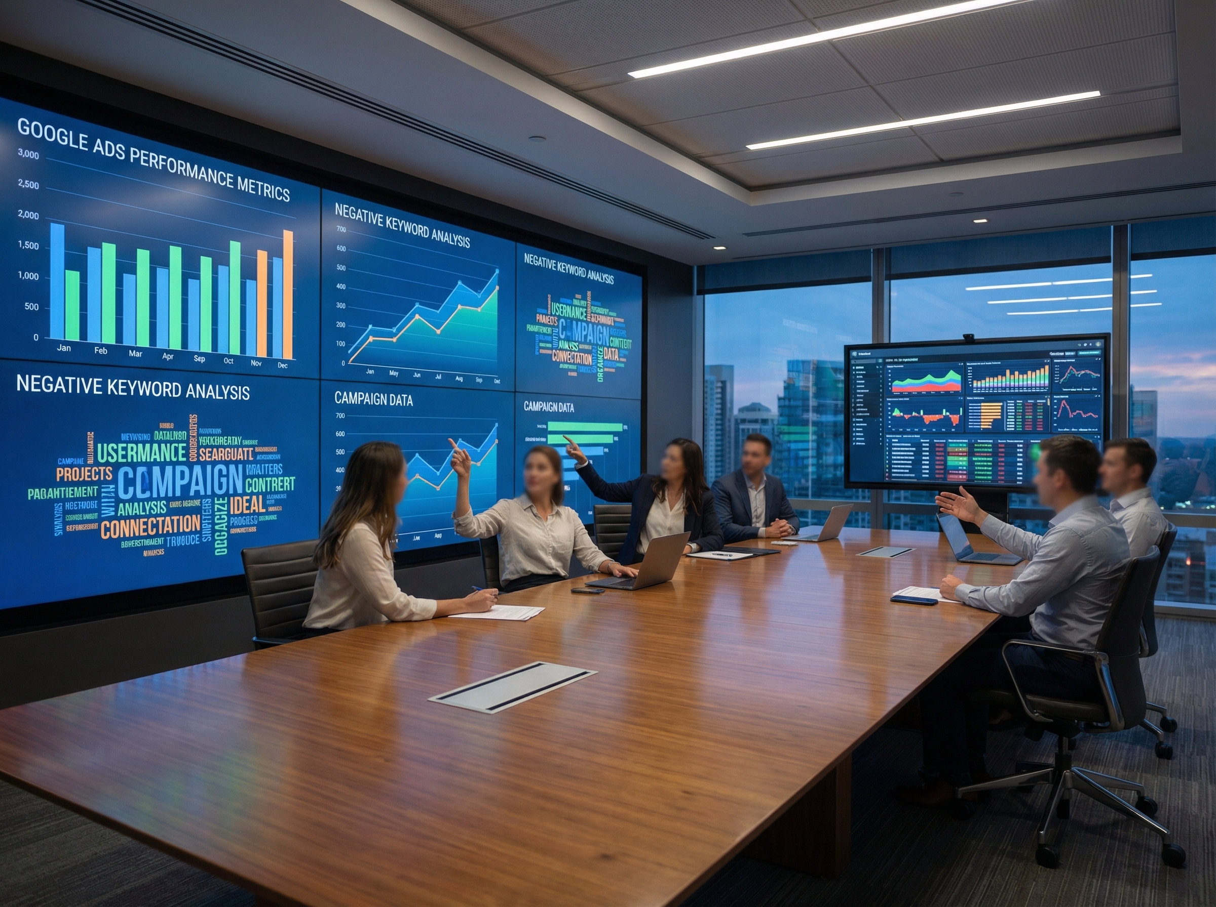 Enterprise marketing governance council reviewing PPC performance data