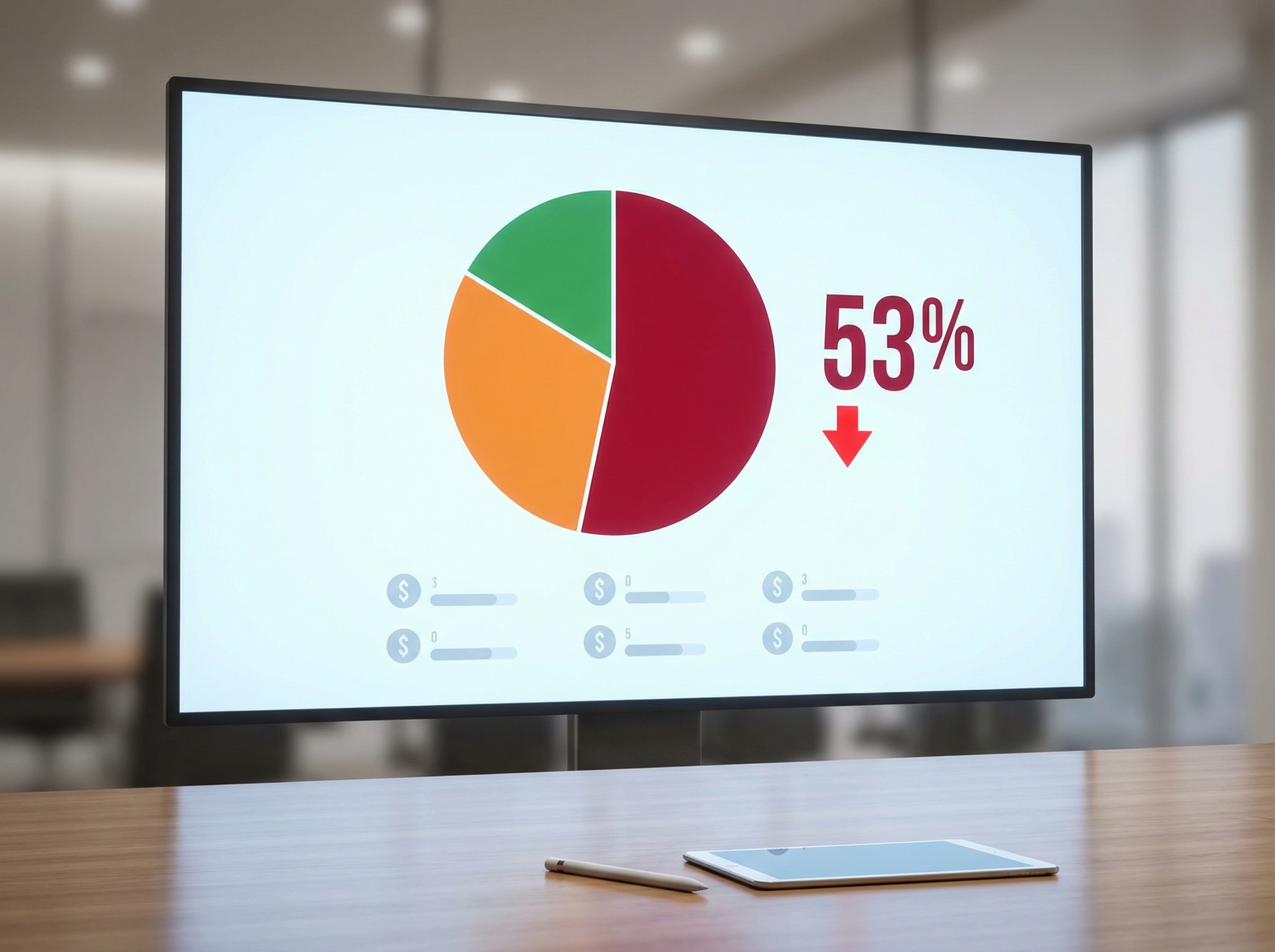 Budget waste analysis showing 53% of commercial cleaning Google Ads spend going to irrelevant traffic